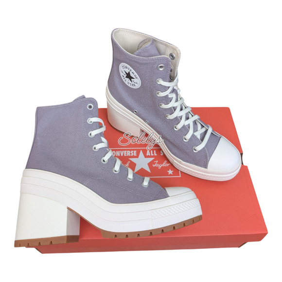 Converse Chuck 70 De Luxe Heel Mauve Stone Grey Purple Platform Sneaker M10 W12 - Picture 9 of 9